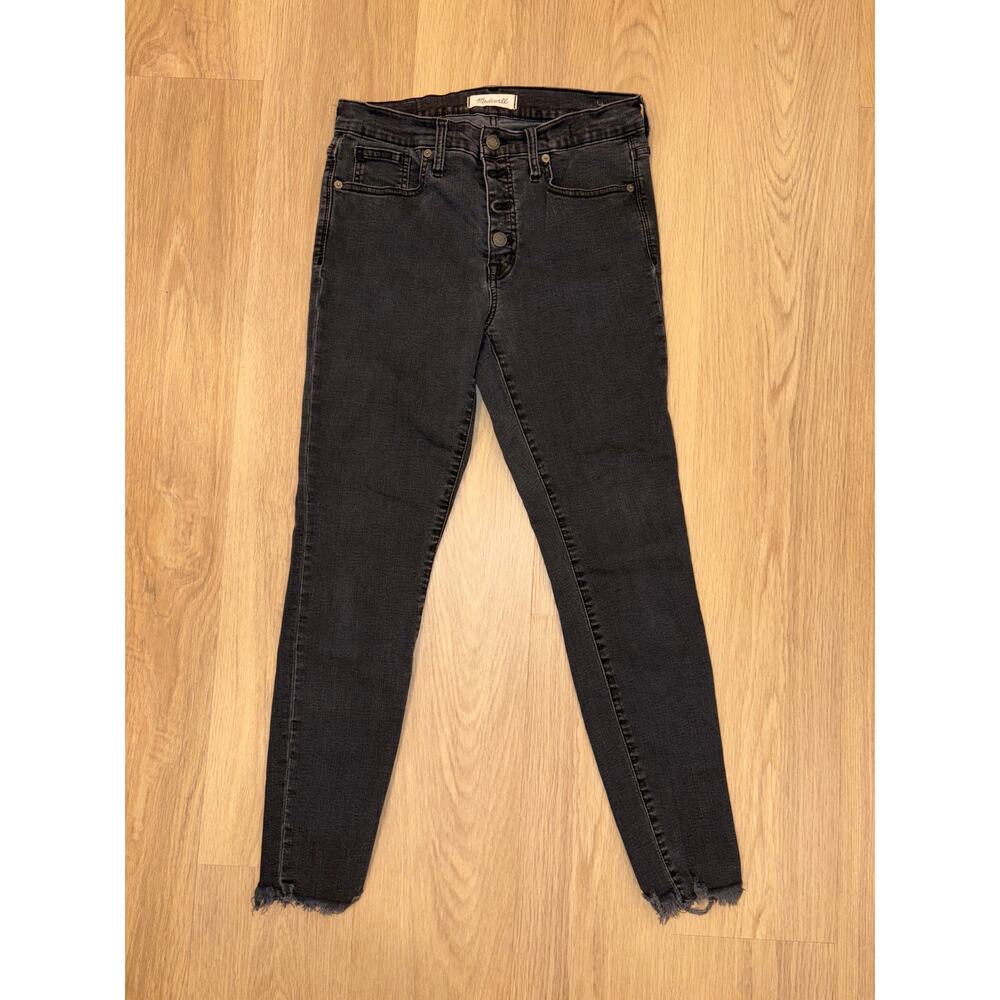 Madewell 9" high rise skinny dark gray/ black wash 29P